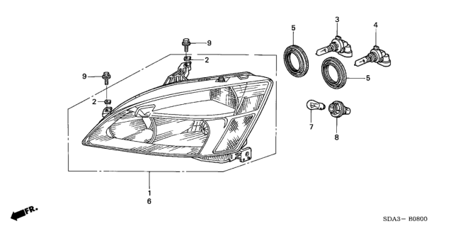 2003 Honda Accord Headlight Diagram