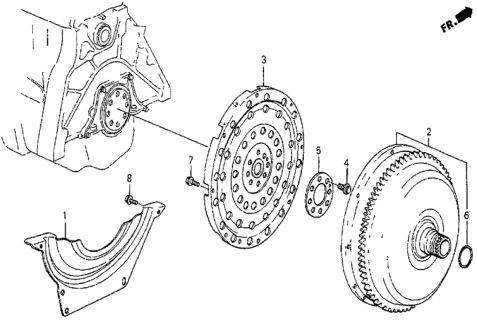 1983 Honda Prelude Cover, Torque Converter Case Diagram for 21351-PC6-900