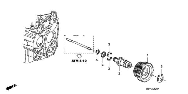 2007 Honda Civic 4 Door GX KA 5AT Idle Shaft Diagram
