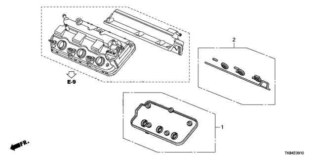 2017 Honda Odyssey Head Cover Packing Set Diagram