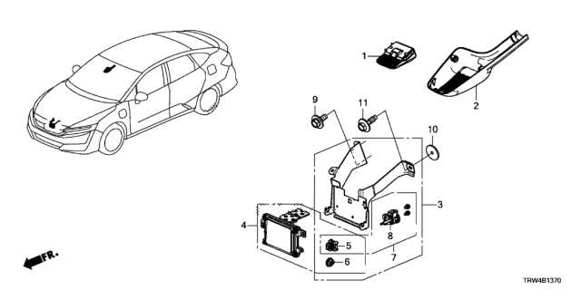 2018 Honda Clarity Plug-In Hybrid Bracket Assy. Diagram for 36801-TRW-A02