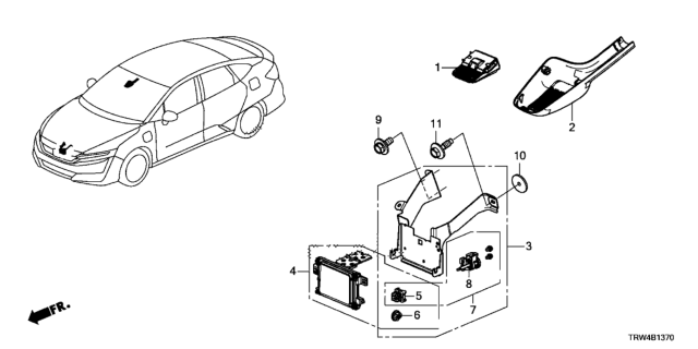 2018 Honda Clarity Plug-In Hybrid Camera, Monocular Diagram for 36160-TRW-A04