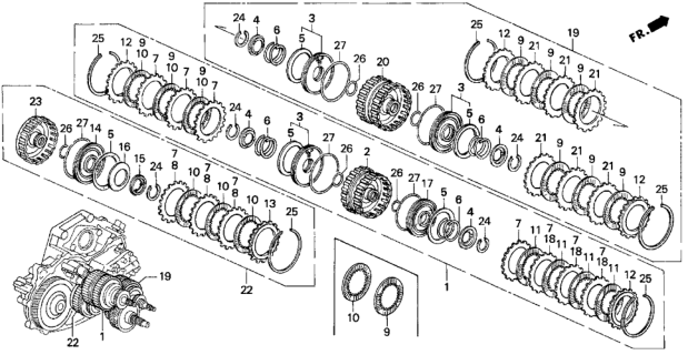 1994 Honda Prelude 2 Door SI KA 4AT AT Clutch Diagram