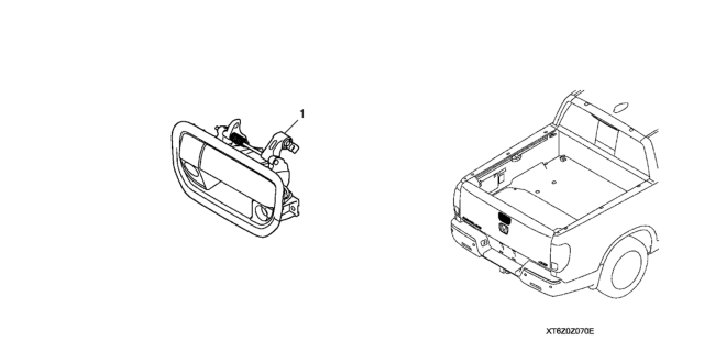 2019 Honda Ridgeline Tailgate Lock Handle Diagram