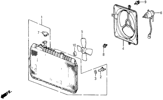 1985 Honda Civic Radiator (Denso) Diagram