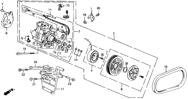 1990 Honda Prelude Compressor Assy. (Matsushita) Diagram for 38800-PK2-A13