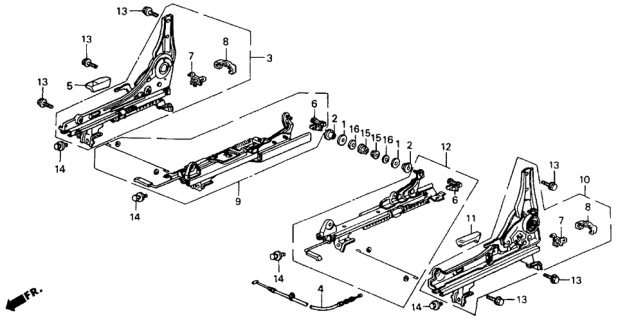 1990 Honda Accord Knob, L. Reclining *B44L* (PALMY BLUE) Diagram for 81631-SM4-J02ZC