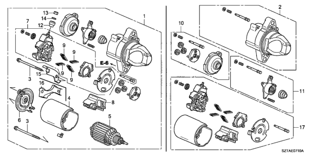 2014 Honda CR-Z Starter Motor (Mitsuba) Diagram