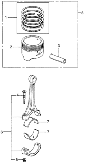 1981 Honda Prelude Bearing D, Connecting Rod (Green) (Daido) Diagram for 13214-PB2-003