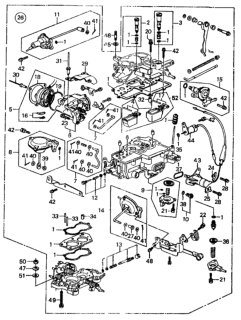 1981 Honda Civic Carburetor Assembly Diagram for 16100-PA6-832