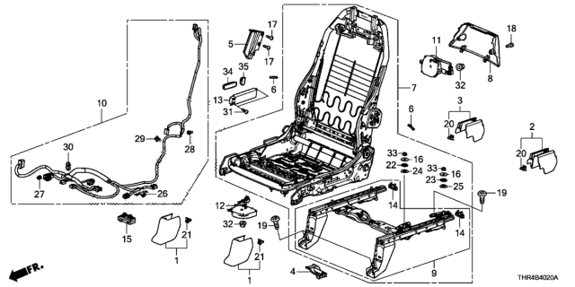 2018 Honda Odyssey Frame, R. FR. Seat Diagram for 81126-THR-A01