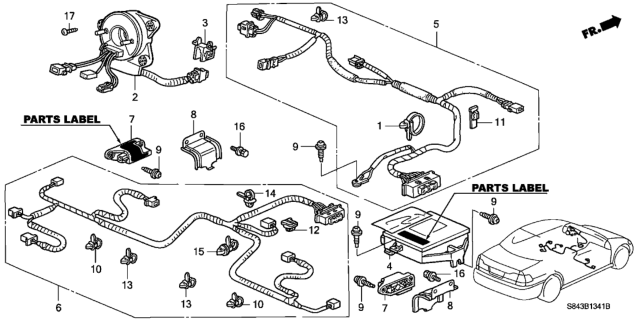 2000 Honda Accord SRS Unit (Side SRS) Diagram