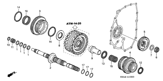 2005 Honda CR-V AT Mainshaft (5AT) Diagram