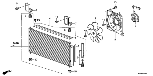 2016 Honda CR-Z A/C Condenser Diagram