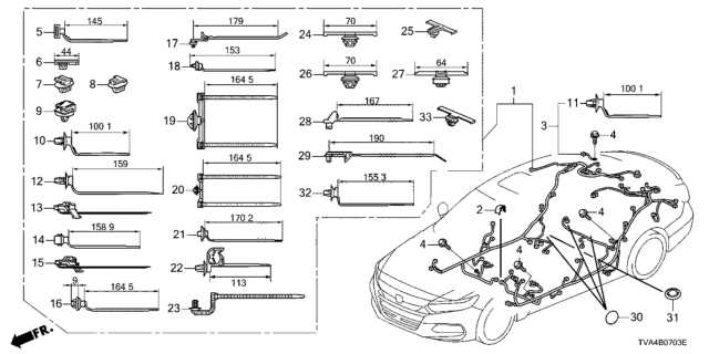 2018 Honda Accord Wire Harness, Floor Diagram for 32107-TVC-A10