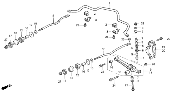 1998 Honda Odyssey Rod, R. FR. Radius Diagram for 51352-SX0-013