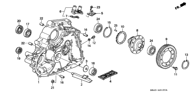 1994 Honda Civic Case, Torque Converter Diagram for 21110-P24-J01