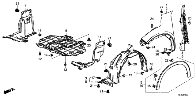 2019 Honda HR-V Cover, Engine (Lower) Diagram for 74111-T7W-A00