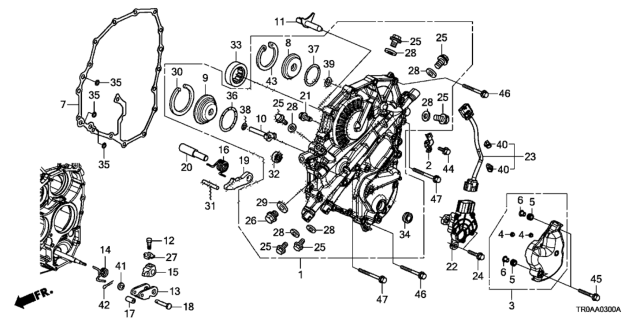 2013 Honda Civic AT Left Side Cover Diagram