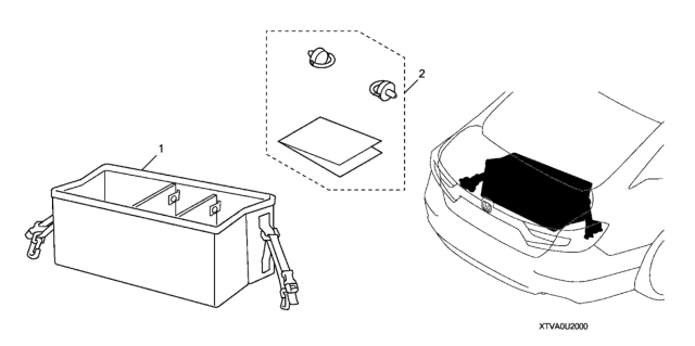 2020 Honda Accord 4 Door EX KA CVT Cargo Organizer - Cargo Organizer Ring Diagram