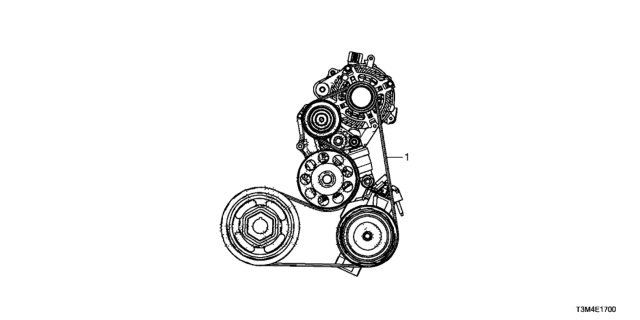 2017 Honda Accord Alternator Belt (L4) Diagram