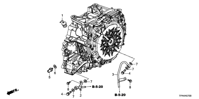 2020 Honda CR-V Hybrid 5 Door LX (HYBRID) KA CVT AT ATF Pipe Diagram