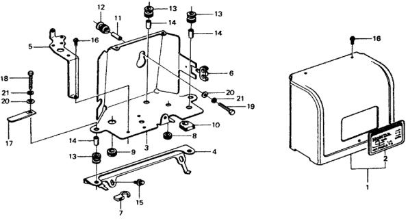 1975 Honda Civic Base, Control Box Diagram for 36030-657-670