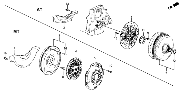 1988 Honda Prelude Clutch - Torque Converter Diagram