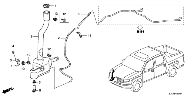 2008 Honda Ridgeline Sensor, Level Diagram for 76835-SHJ-C01