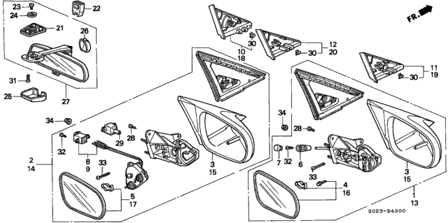 1997 Honda Civic Housing, Passenger Side (Milano Red) Diagram for 76201-S02-A25ZE