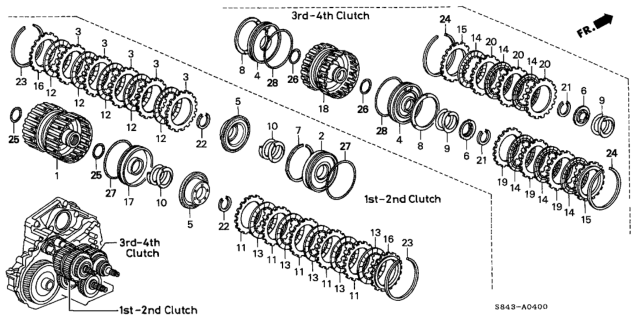 1998 Honda Accord AT Clutch Diagram