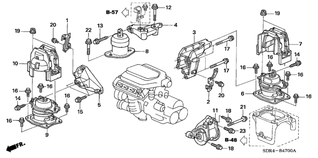 2005 Honda Accord Hybrid Engine Mounts Diagram