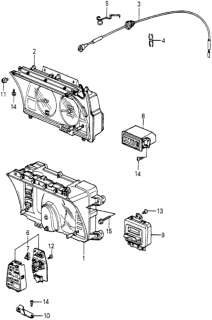 1979 Honda Prelude Cable Assembly, Speedometer Diagram for 37230-692-701