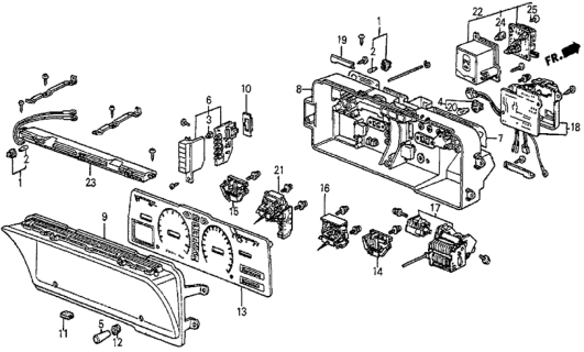 1983 Honda Prelude Speedometer Assembly Diagram for 37205-SB0-671