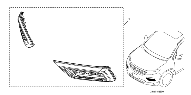 2017 Honda Pilot 5 Door TRG (AWD) KA 9AT Front Bumper Garnish Diagram