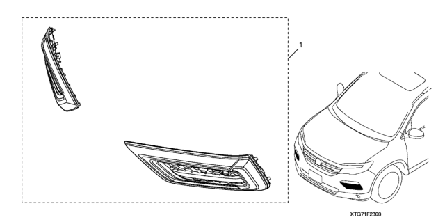 2018 Honda Pilot Front Bumper Garnish Diagram