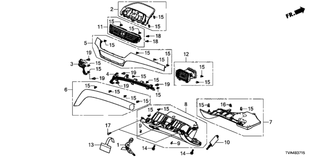 2019 Honda Accord Garnish Assy., Center Instrument Middle *YR585L* (ZELKOVA WOOD) Diagram for 77248-TVA-A41ZA