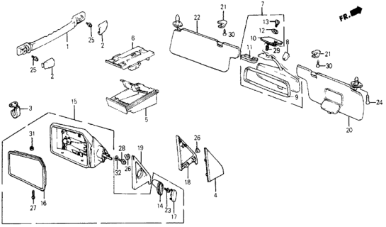 1987 Honda Civic Cover, R. Sash Holder Diagram for 75801-SB6-660