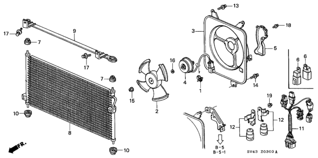 1997 Honda Accord 4 Door DX KA 4AT A/C Air Conditioner (Condenser) Diagram 2