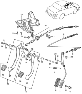 1982 Honda Civic 4 Door ** (1500) KH 5MT MT Pedals Diagram