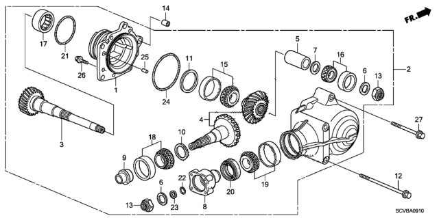 2011 Honda Element AT Transfer Diagram