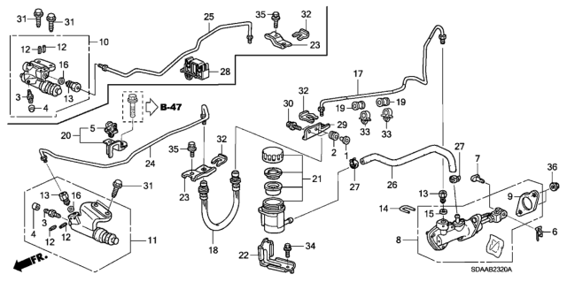 2007 Honda Accord Clutch Master Cylinder Diagram