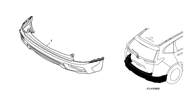 2019 Honda CR-V Aero Bumper - Rear Diagram