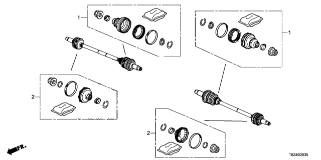 2019 Honda Ridgeline Boot Set, Outboard (Gkn) Diagram for 42018-TZ6-A11