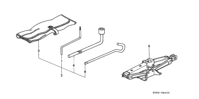 1997 Honda Accord Tools - Jack Diagram