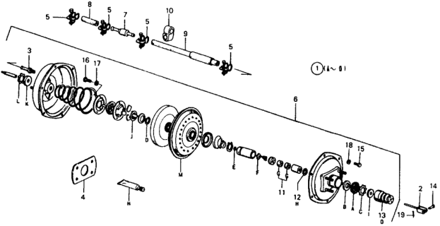 1978 Honda Civic Tube A, Master Power Diagram for 46404-634-672