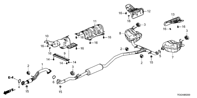 2021 Honda Civic Plate A, Floor Ht/Baf Diagram for 74600-TGN-E00