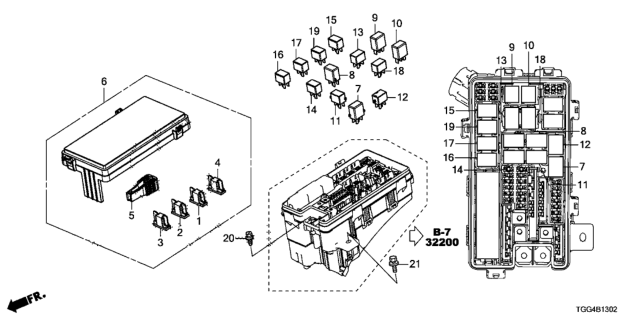 2018 Honda Civic 5 Door TYPE R KA 6MT Control Unit (Engine Room) Diagram 2