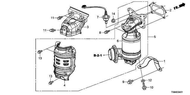 2013 Honda Civic Stay,Converter Diagram for 11941-RX0-A00