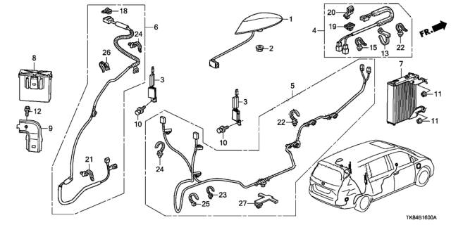 2012 Honda Odyssey XM Unit Diagram for 39820-TK8-A01